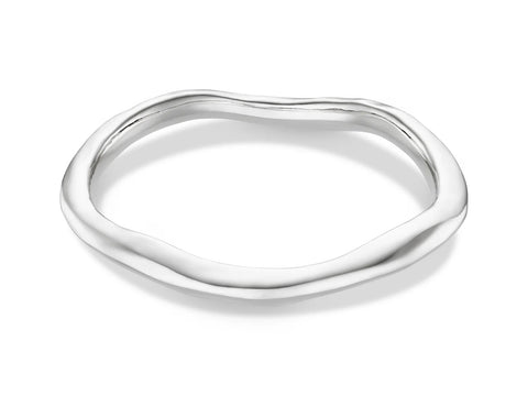 Silver Polished Bangle by Orelia