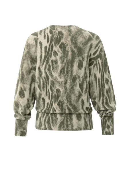 Khaki Animal Soft Sweater By Yaya