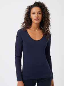 Navy Organic Long Sleeve Tee by Great Plains