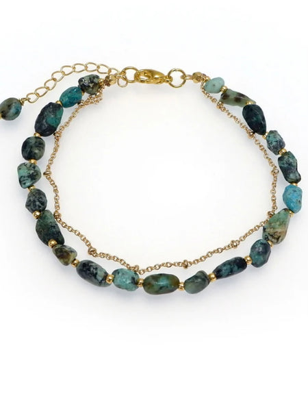 African Turquoise Gemstone Handcrafted Bracelet