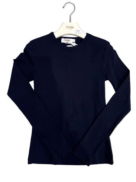 Navy Basic L/S Tee by Oraije