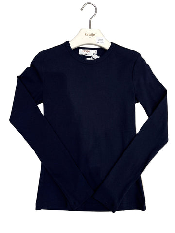Navy Basic L/S Tee by Oraije