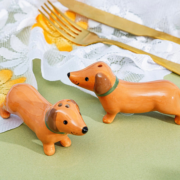 Dachshund Salt and Pepper Shakers by Sass & Belle