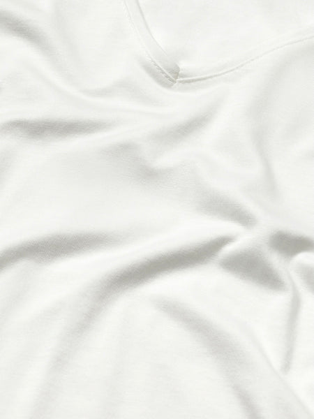 White Basic Soft Cotton V neck T-Shirt by Ese O Ese