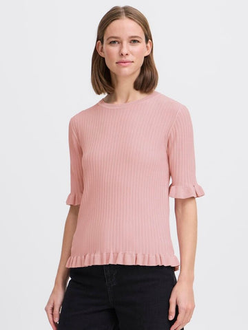 Pale Pink Ruffle Knit by B Young