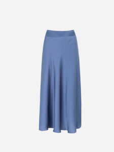 Denim Blue Satin Maxi Slip by Ange