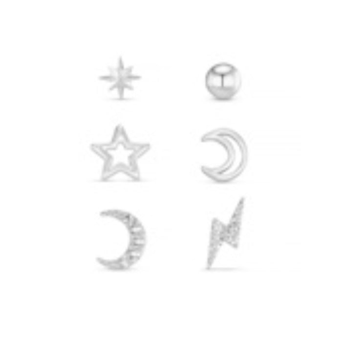 Silver Pavé Ear Stacking Set