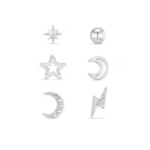 Silver Pavé Ear Stacking Set