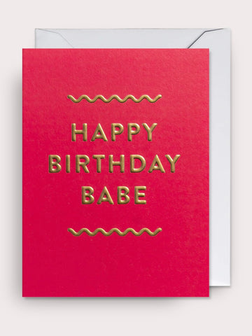 Happy Birthday Babe Mini Card by Langom Design