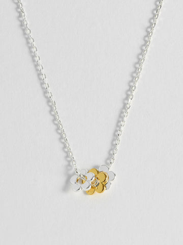Silver Multi Flower Necklace by Estella Bartlett