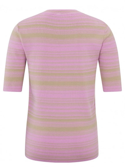 Pink Stripe Fitted Sweater by YAYA