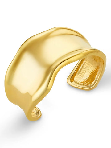 Gold Organic Molten Metal Bangle by Orelia