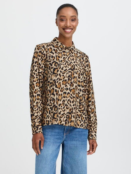 Leopard Print Smock Blouse by B Young