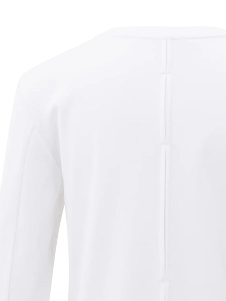 White Wide Cuff Jersey Top By Yaya