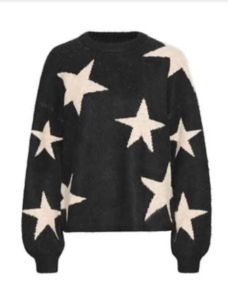 Black Oatmeal Star Jumper by B Young