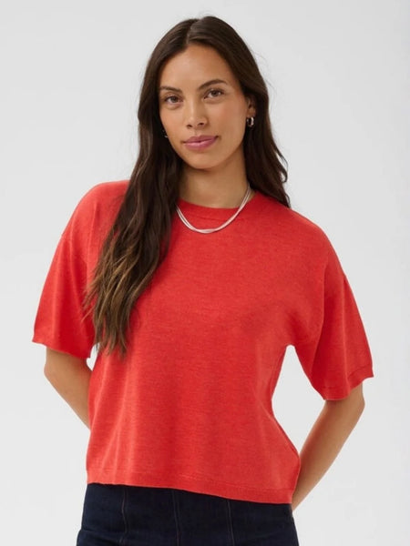 Cherry Red Short Sleeve Knit by Saint Tropez