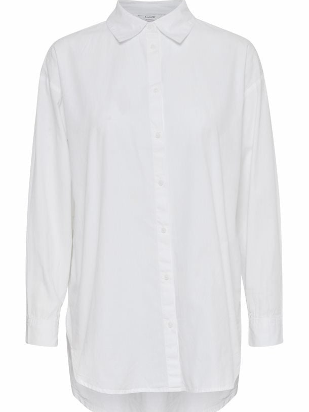 White Oversize Cotton Shirt by B Young