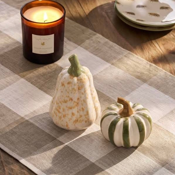 Green Stripe Pumpkin Decoration by Sophie Allport
