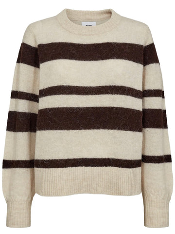 Chocolate Stripe Wool Pullover By Nümph