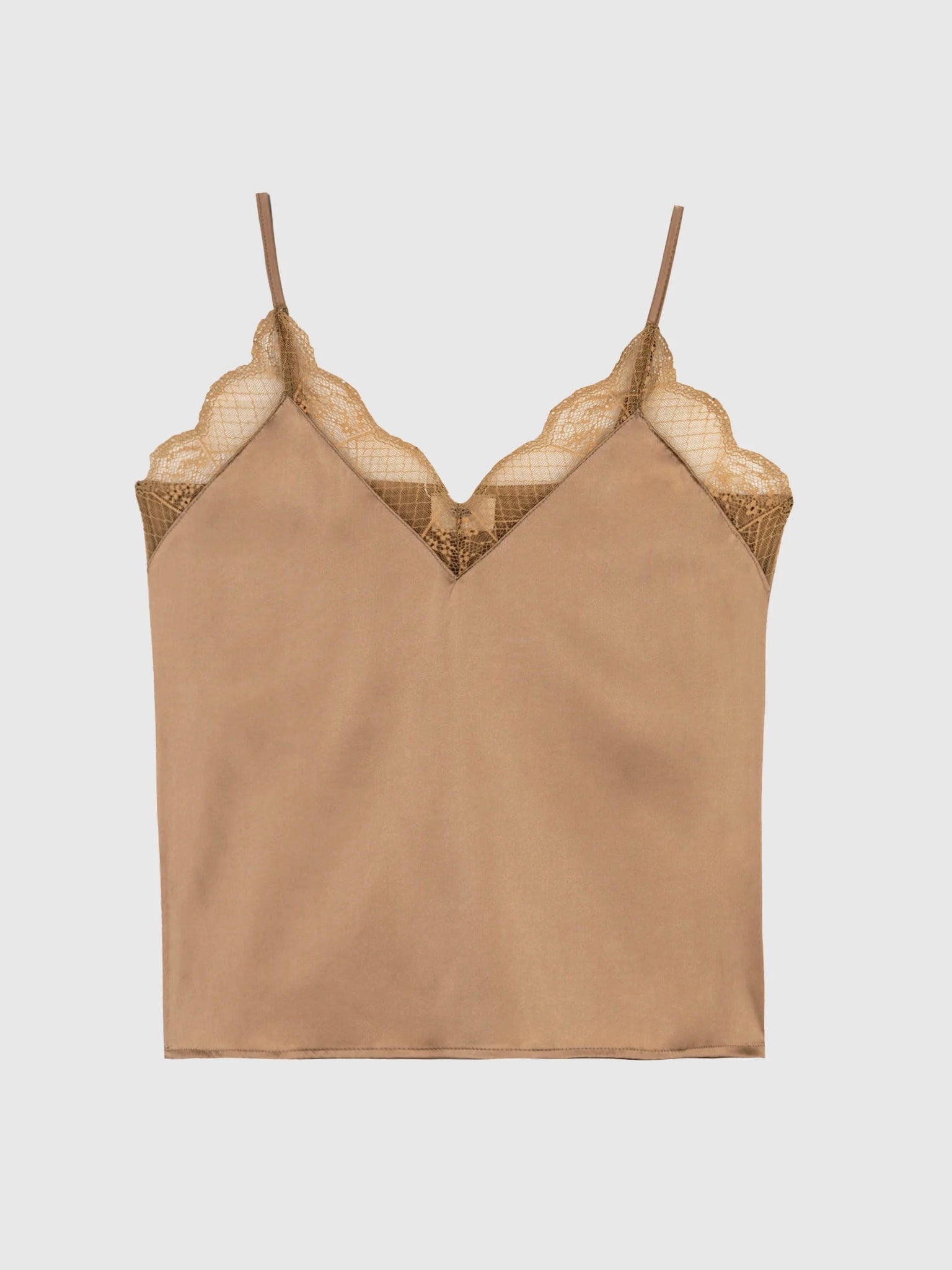 Camel Vintage Lace Strap Top An’ge