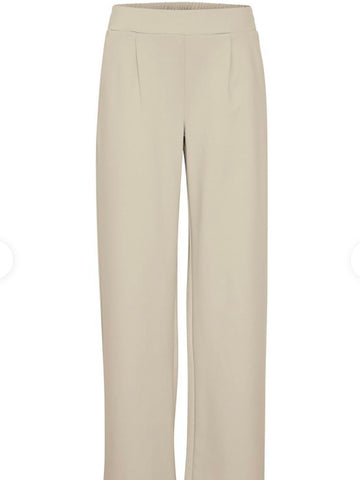 Pale Oatmeal Wide Leg Jersey Trousers by B Young