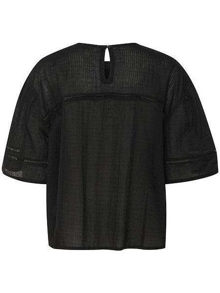 Black Cotton Ladder Laced Blouse By Soaked