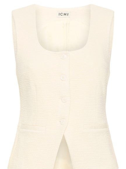 Almond Textured Jersey  Waistcoat by Ichi