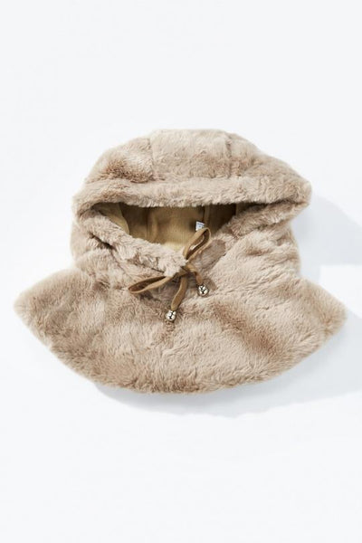 Taupe Faux Fur Hood