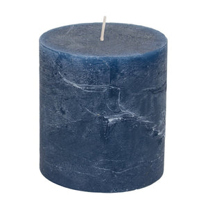 Small Rustic Inky Blue Pillar Candle 70x75mm