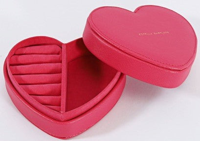 Heart Shape Jewellery Box - Hot Pink - by Estella Bartlett