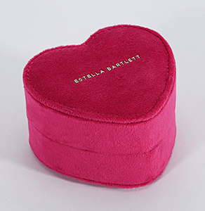 Mini Heart Shape Jewellery Box - Hot Pink Velvet - by Estella Bartlett