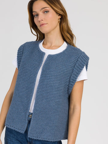 Denim Knitted Gilet by An’ge