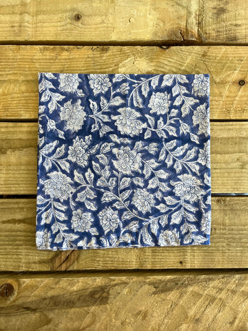 Blue Floral Cotton Napkin