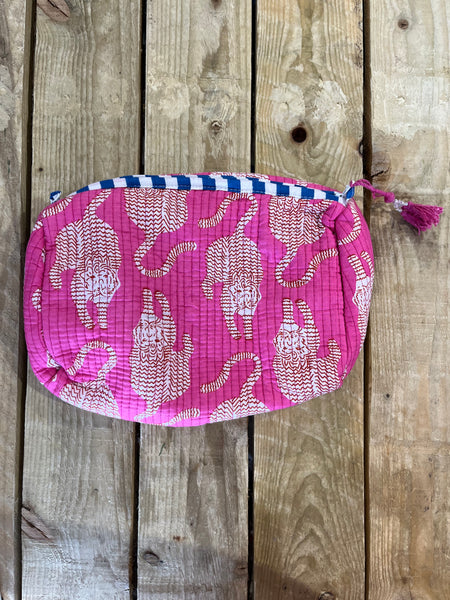 Large Pink Tiger Wash Bag