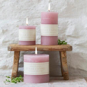 Dusky Pink Rustic Candle 7cm x 7.5cm