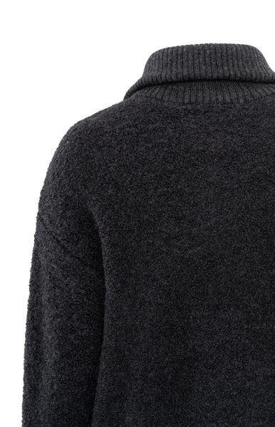 Anthracite Zip Neck Sweater By Yaya