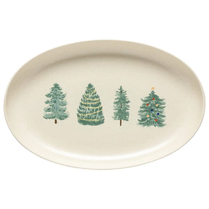 Pasifica Christmas Tree Oval Platter