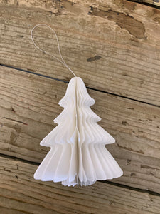 White Hanging Tree Paper Decoration 12cm