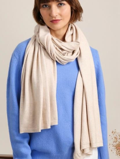 Beige Cashmere Mix Scarf