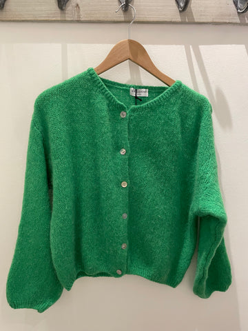 Emerald Green Mohair Long Sleeve Sleeve Cardigan