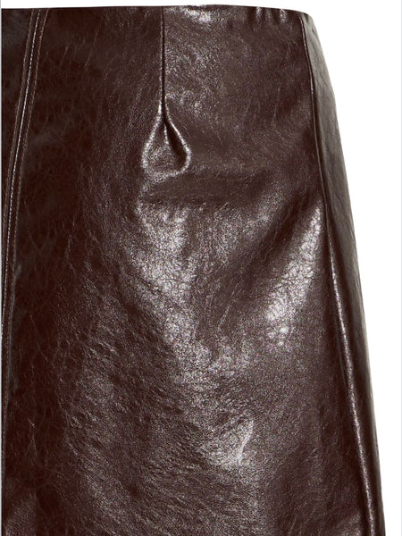 Burgundy Faux Leather Skirt by B Young
