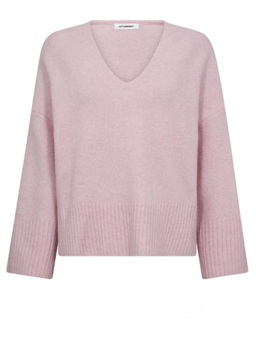 Pink V- Neck Knit by Co Couture.
