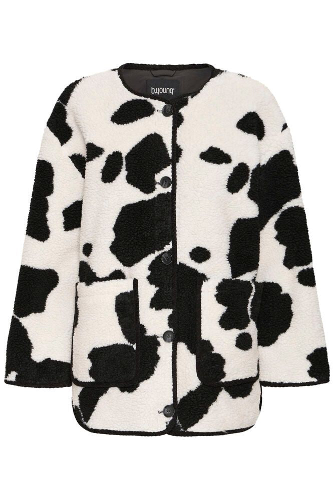 Cow Print Shearling Coat by B Young