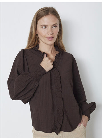 Chocolate Frill Shirt by Co’Couture
