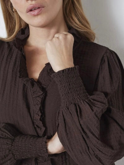 Chocolate Frill Shirt by Co’Couture