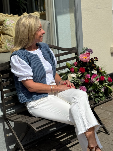 Denim Knitted Gilet by An’ge