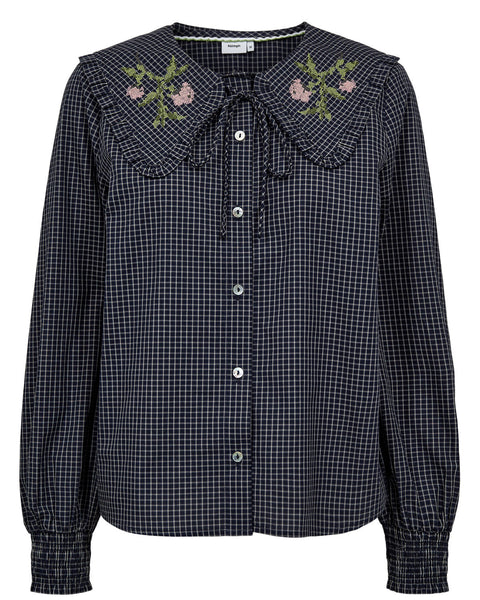 Midnight Check Blouse by Numph