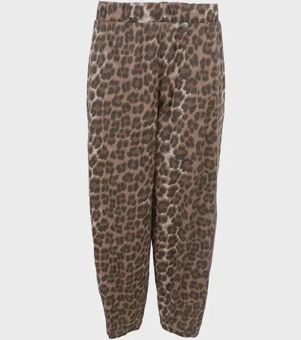 Leopard Barrel Pant by Black Colour