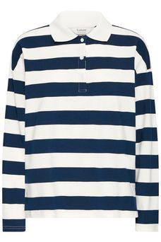 Navy Stripe Polo Sweatshirt by B Young