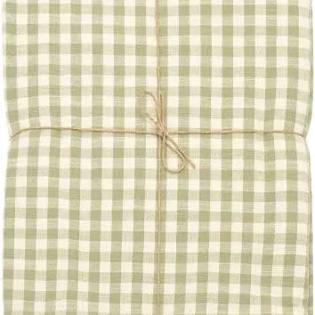Olive Gingham Tablecloth 130x180cm
